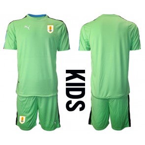 Uruguay Målvakt kläder Barn VM 2022 Hemmatröja Kortärmad (+ korta byxor)